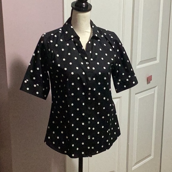 Talbots Tops - Talbots Black Short Sleeve Button Down Shirt